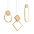 Modern Geometric LED Pendant Lights 3D model small image 1
