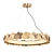 Golden LED Ring Chandelier 3D model small image 1