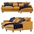 Joules DFS Luxe Velvet Sofa 3D model small image 2