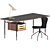 Danish Mid-Century Office Set: Furniture & Lighting 3D model small image 2