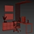 Sleek Office Setup: Lamp, PC, Chair 3D model small image 11