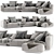 Flexform Lario Chaise Longue Sofa: Stylish and Spacious 3D model small image 1
