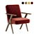 Elegant Benjara Wood Armchair 3D model small image 1