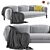 Tarantino Velvet 3-Seater Sofa 3D model small image 1