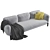 Tarantino Velvet 3-Seater Sofa 3D model small image 4