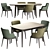 Magda Couture Folding Table Set 3D model small image 1
