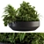 Green Oasis: Outdoor Plant Set in Concrete Pot 3D model small image 1