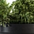 Green Oasis: Outdoor Plant Set in Concrete Pot 3D model small image 3