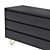 Elona Wide Chest: Chic Charcoal & Brass Drawers 3D model small image 2