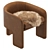 Modern Milo Baughman Leather Armchair 3D model small image 4