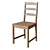 Classic Wooden Dining Chair 3D model small image 1