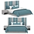 Modern Leather Bed Set 3D model small image 1