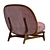 Modern Velvet Wooden Armchair 3D model small image 3