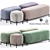 Elegant Hemlock Ottoman: Fabric & Velvet 3D model small image 1