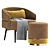 Frato Cario Armchair Parma Stool: Modern Comfort in Style 3D model small image 2