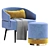 Frato Cario Armchair Parma Stool: Modern Comfort in Style 3D model small image 4