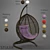 Eco-Rattan Steel Frame Hanging Chair 3D model small image 1
