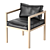 Elegant Leather Dining Chair - Eve Collection 3D model small image 1