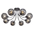 Evoluce Relotte - Elegant Italian Metal and Glass Pendant Light 3D model small image 4