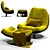 360° Rotation Axis Swivel Armchair 3D model small image 2