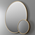 Elegant Amalfi Brass Mirror 3D model small image 1