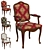 Elegant Wood Chair: 3 Textile Options 3D model small image 1