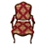 Elegant Wood Chair: 3 Textile Options 3D model small image 3