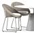 Sleek Rock Table & GiGi II Chair Set 3D model small image 2