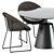 Sleek Rock Table & GiGi II Chair Set 3D model small image 3