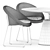 Sleek Rock Table & GiGi II Chair Set 3D model small image 5