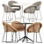 Modern Elegance: Gigi II Armchair and Elephant Round Table 3D model small image 1