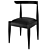 Minimalist Black Ash Desk & Chair Set 3D model small image 3