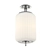 Eden Semi-Flush Mount: Polished Nickel & White Glass 3D model small image 1