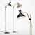 Vintage Brass Zoticus Floor Lamp 3D model small image 1