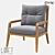 Modern Wooden Chair: LoftDesigne 3677 Model 3D model small image 1