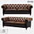 Modern Leather Sofa with Metal Accents 3D model small image 1