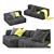 Modern Sofa Strips by Arflex 3D model small image 2