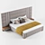 Premium XL Bed Set with Walnut Details 3D model small image 3