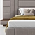 Premium XL Bed Set with Walnut Details 3D model small image 4