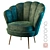 Velvet Green Garda Decor Armchair 3D model small image 1