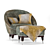 Elegante Nubuck Modern Armchair 3D model small image 7