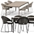 Sleek Outdoor Combo: Gigi II Armchair & Mirto Outdoor Table 3D model small image 1