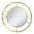Gilded Round Mirror in Steel Frame 3D model small image 1