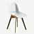 Élégante Chaise Blanche en Bois 3D model small image 3