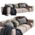 Modern Cross Sofa: Stylish, Versatile, and Comfortable 3D model small image 1