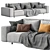 Modern Cross Sofa: Stylish and Versatile 3D model small image 5