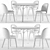 Sleek Tria Table and Tuka Chair 3D model small image 5