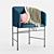 Modern Covent Chair in Blue/Tobacco Color 3D model small image 1