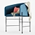 Modern Covent Chair in Blue/Tobacco Color 3D model small image 3