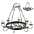 Spanish Style Wrought Iron Chandelier 3D model small image 1